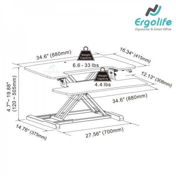 Bộ chuyển đổi bàn đứng Ergonomic EC-M7