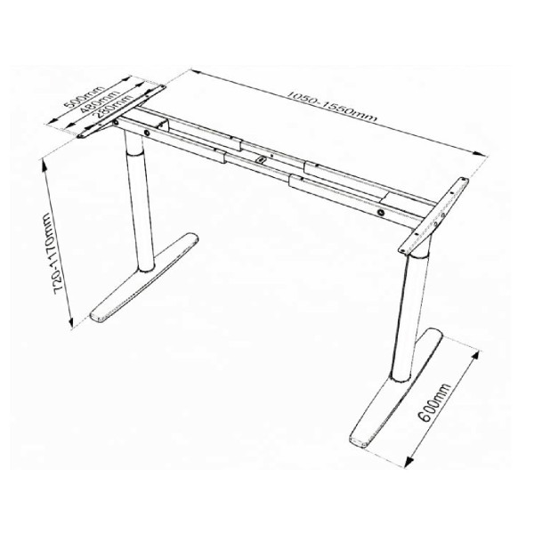 Bàn nâng hạ chân trụ tròn Ergonomic ERD-M2S2OBOL