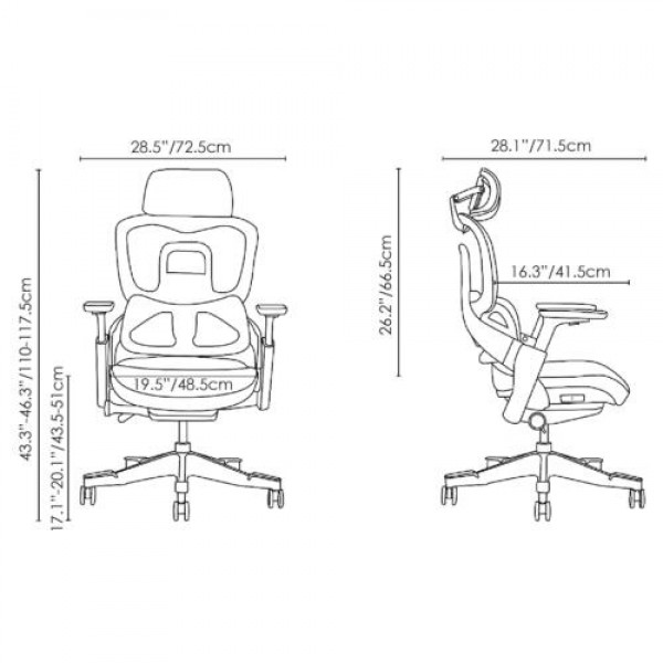 Ghế Công Thái Học Cao Cấp MC-1137E Đen/Xám