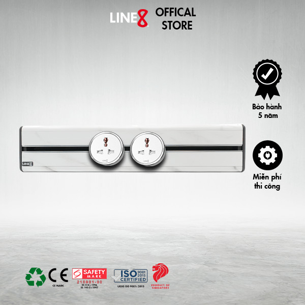 Combo Ray Dẫn Điện Line 8 Model S (600mm, Nhiều Màu) + 2 Ổ Cắm Điện (Đen/Trắng)