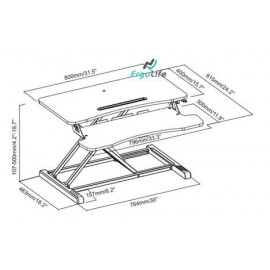 Ergonomic standing desk converter ERD-100