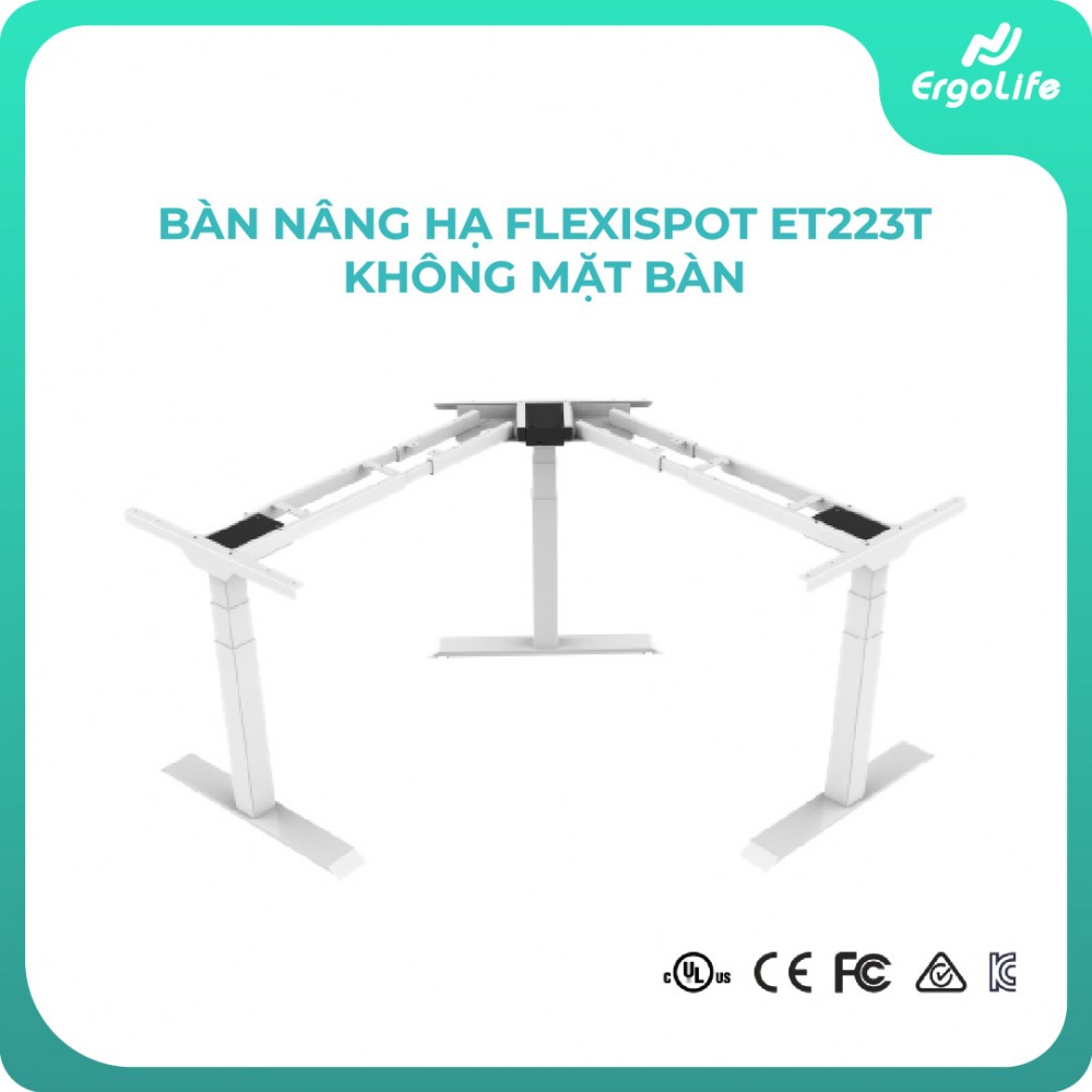 Ergonomic desk frame Flexispot ET223T no desktop