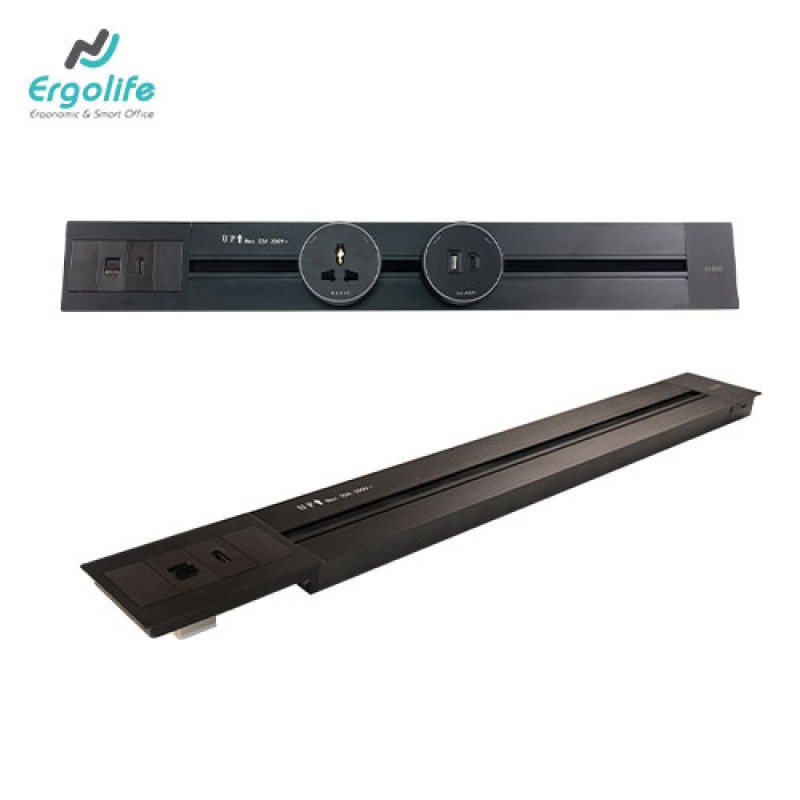 Ổ điện bàn họp ray trượt âm bàn WL-TKS060-32A màu đen