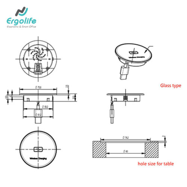 Sạc không dây thông minh mặt kính cường lực OEXH702B