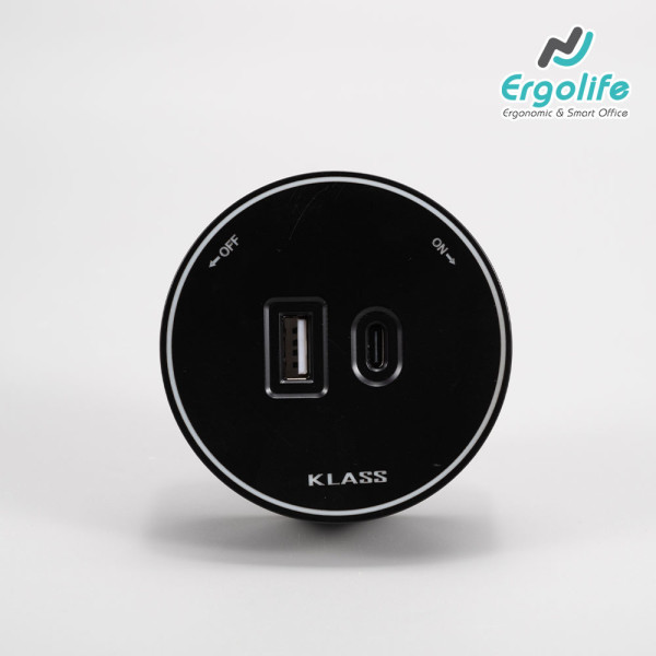 Ổ điện bàn họp ray trượt âm bàn WL-TKS060-32A màu đen