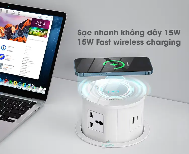 Ổ điện OEUP021C sạc nhanh không dây 15W