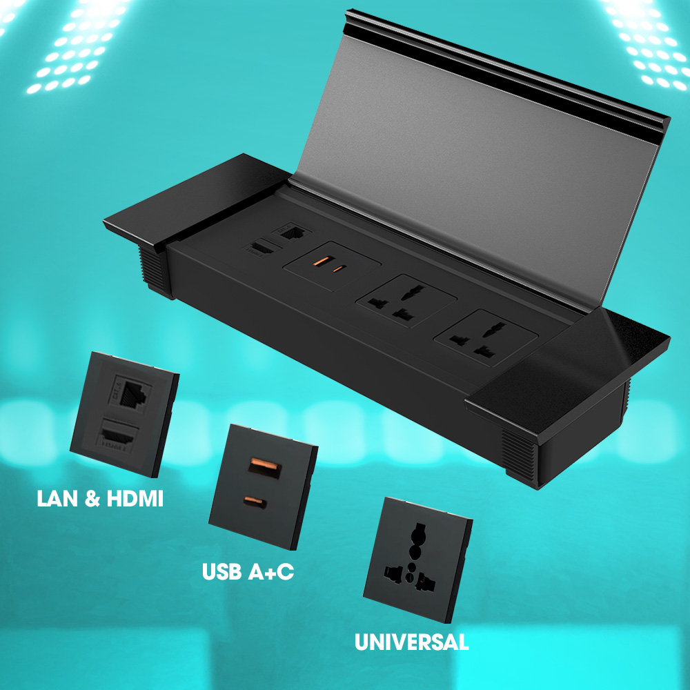 Ổ điện âm bàn OEXH205AC tích hợp nhiều ổ cắm