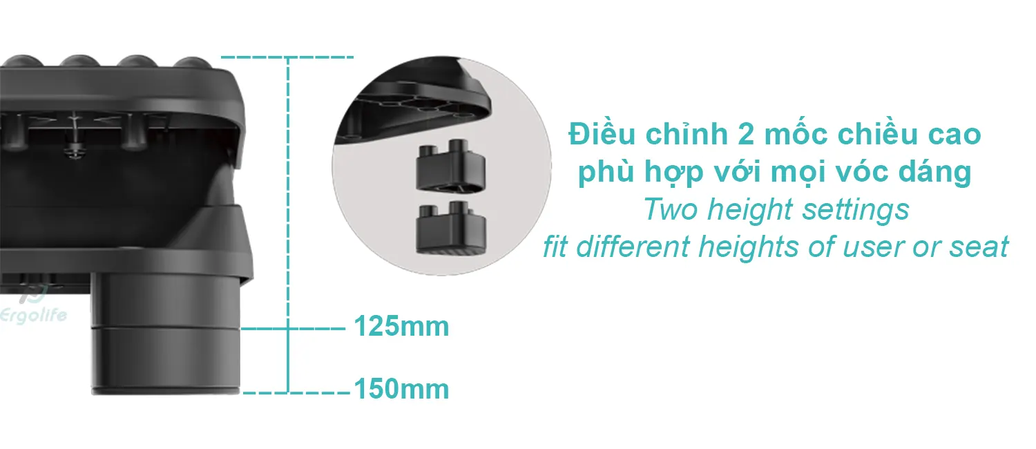 Khả năng điều chỉnh chiều cao 2 mốc FR16-01