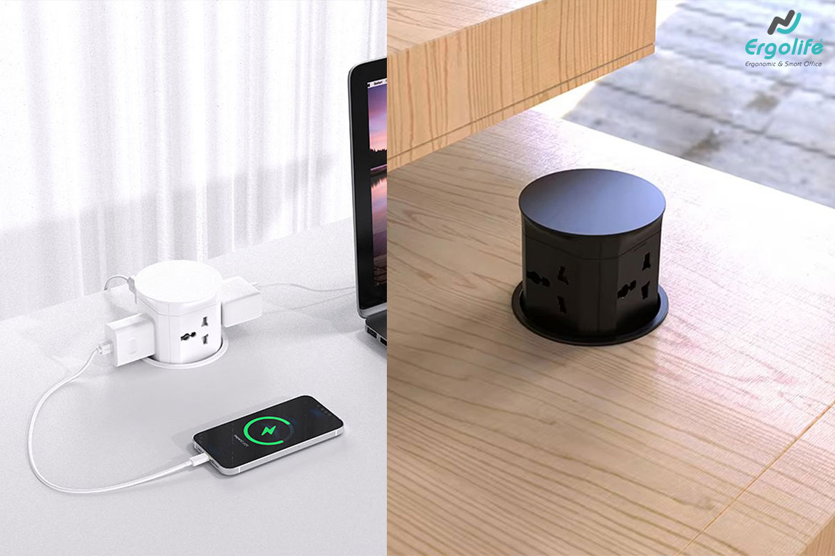 Ổ điện âm bàn popup OEUP012 tối giản