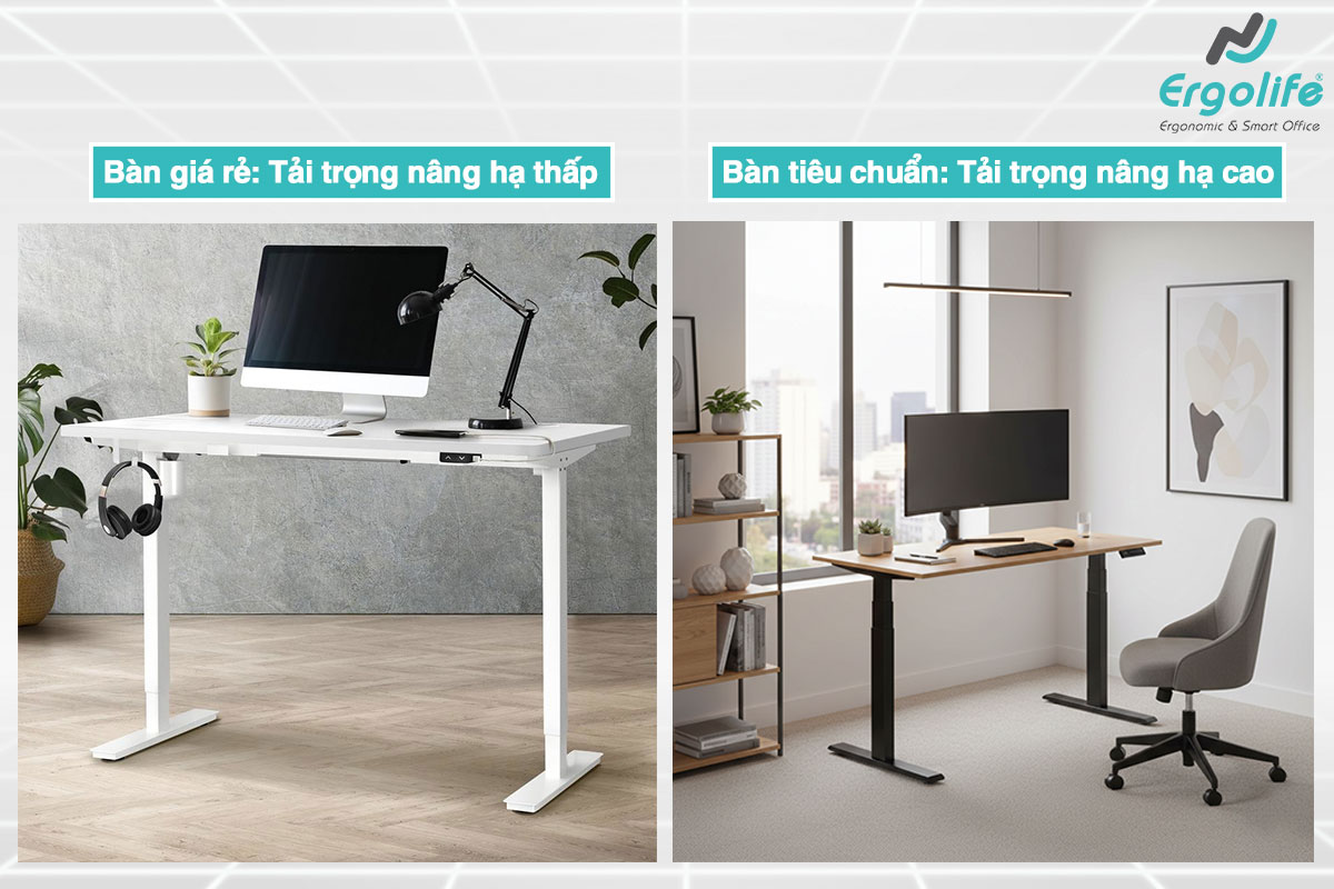 So sánh tải trọng bàn nâng hạ giá rẻ và cao cấp