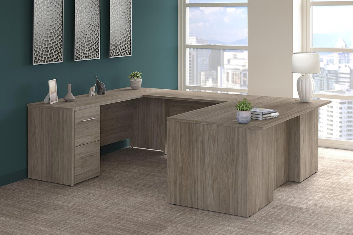 Bàn làm việc chữ U hiện đại cho phòng giám đốc