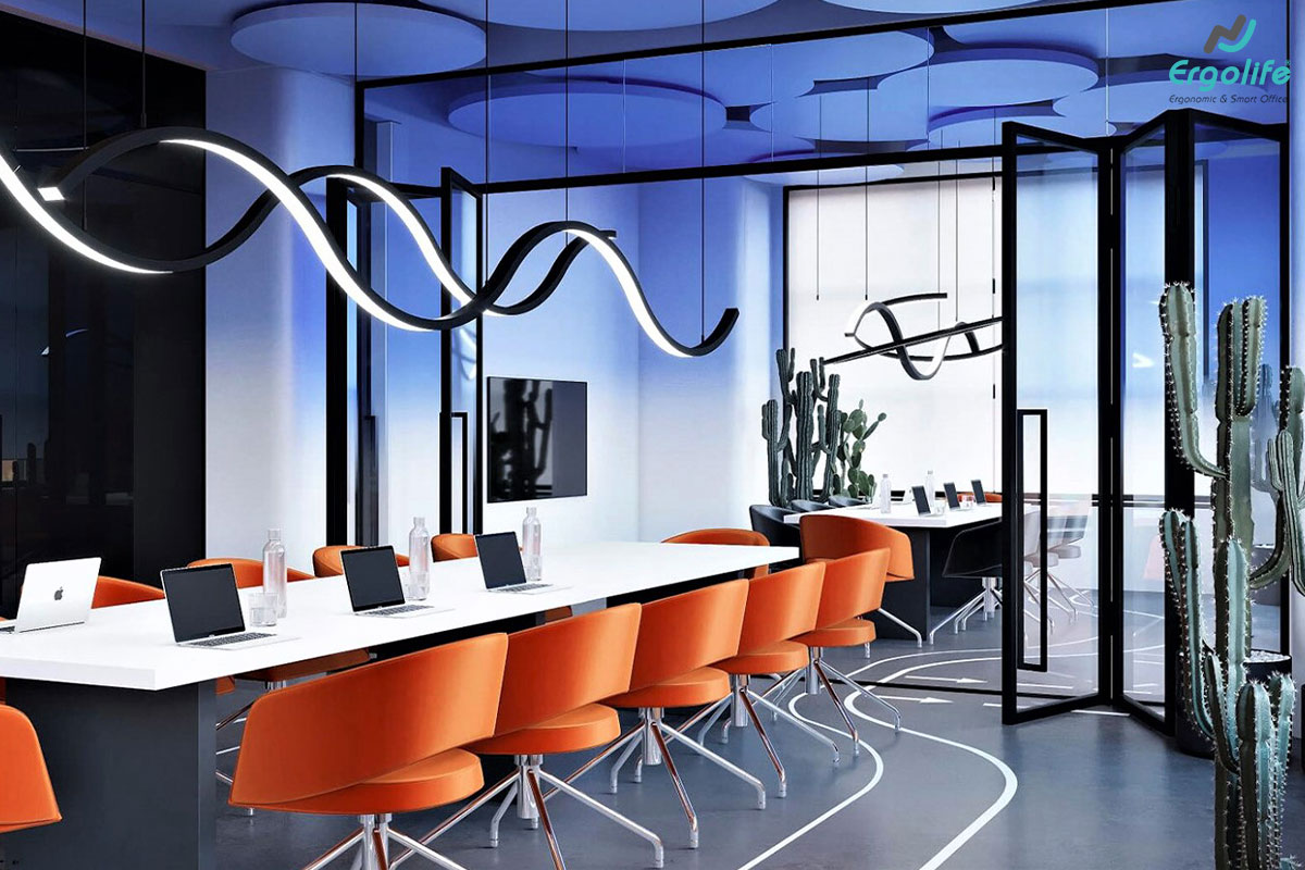 Phòng họp hiện đại với trang bị công nghệ