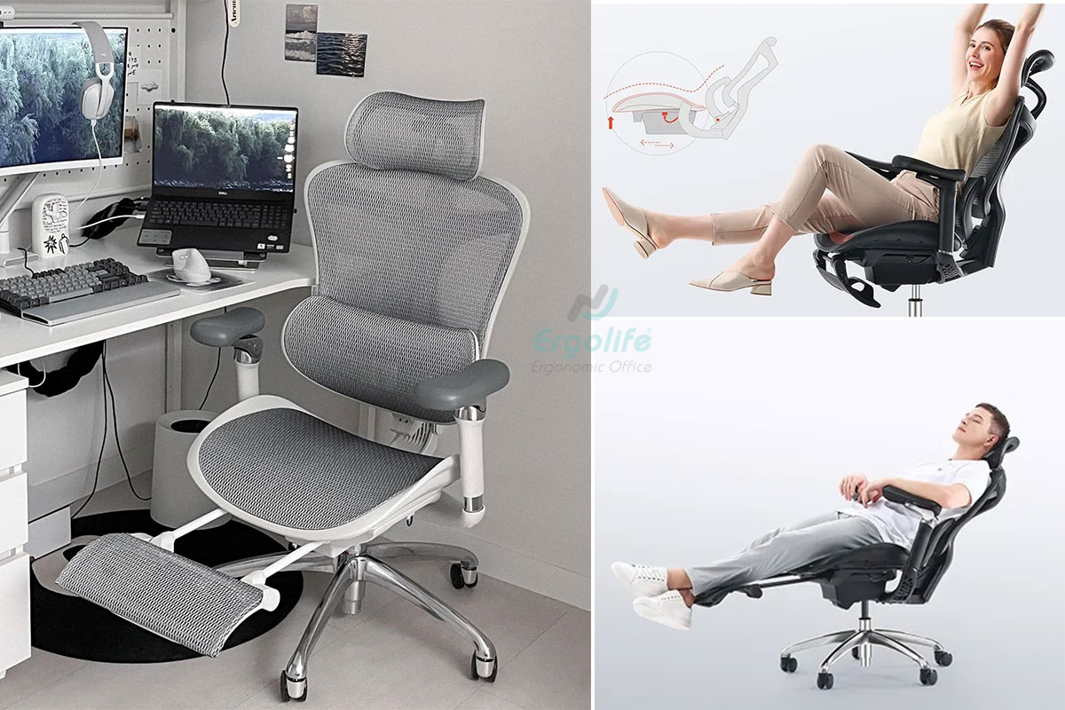 Ghế công thái học Sihoo A3 có gác chân