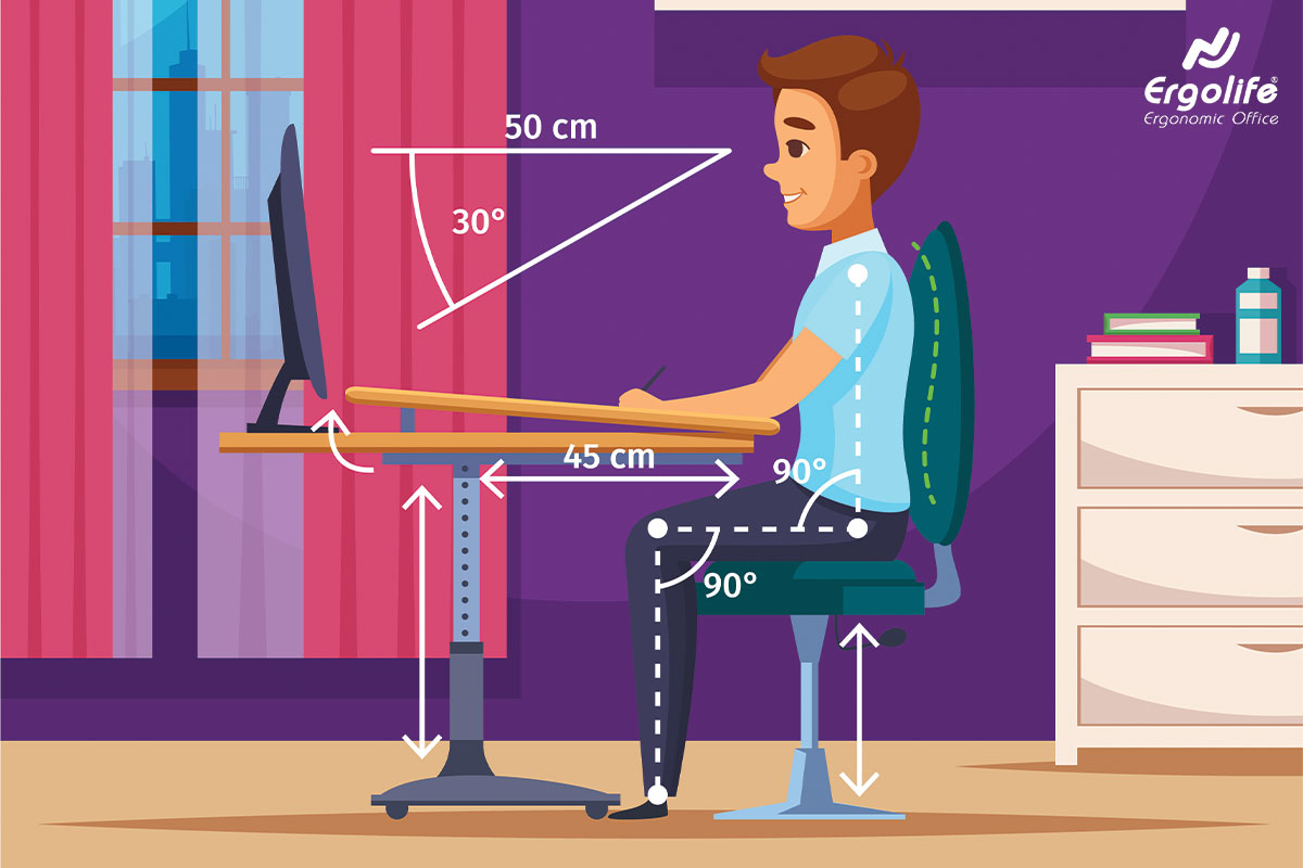 Bàn cần được điều chỉnh độ cao phù hợp