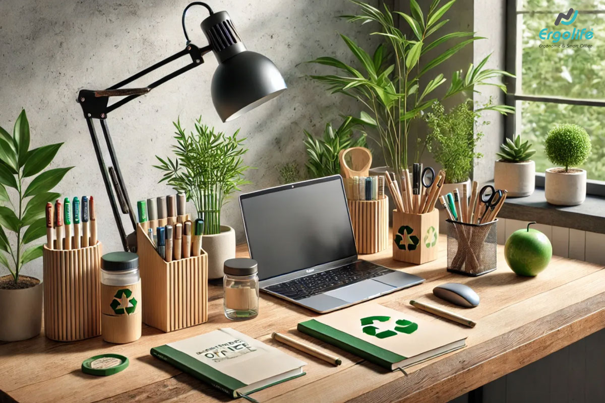 Decor bàn làm việc văn phòng phong cách thiên nhiên