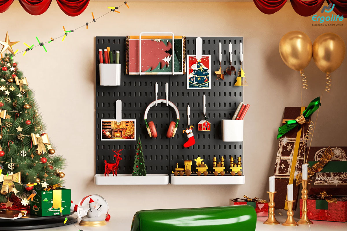 Trang trí Giáng Sinh với pegboard