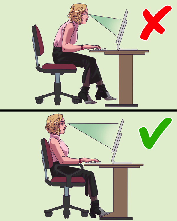 10 Bad Habits When Sitting At Work Of Office People Affect Health
